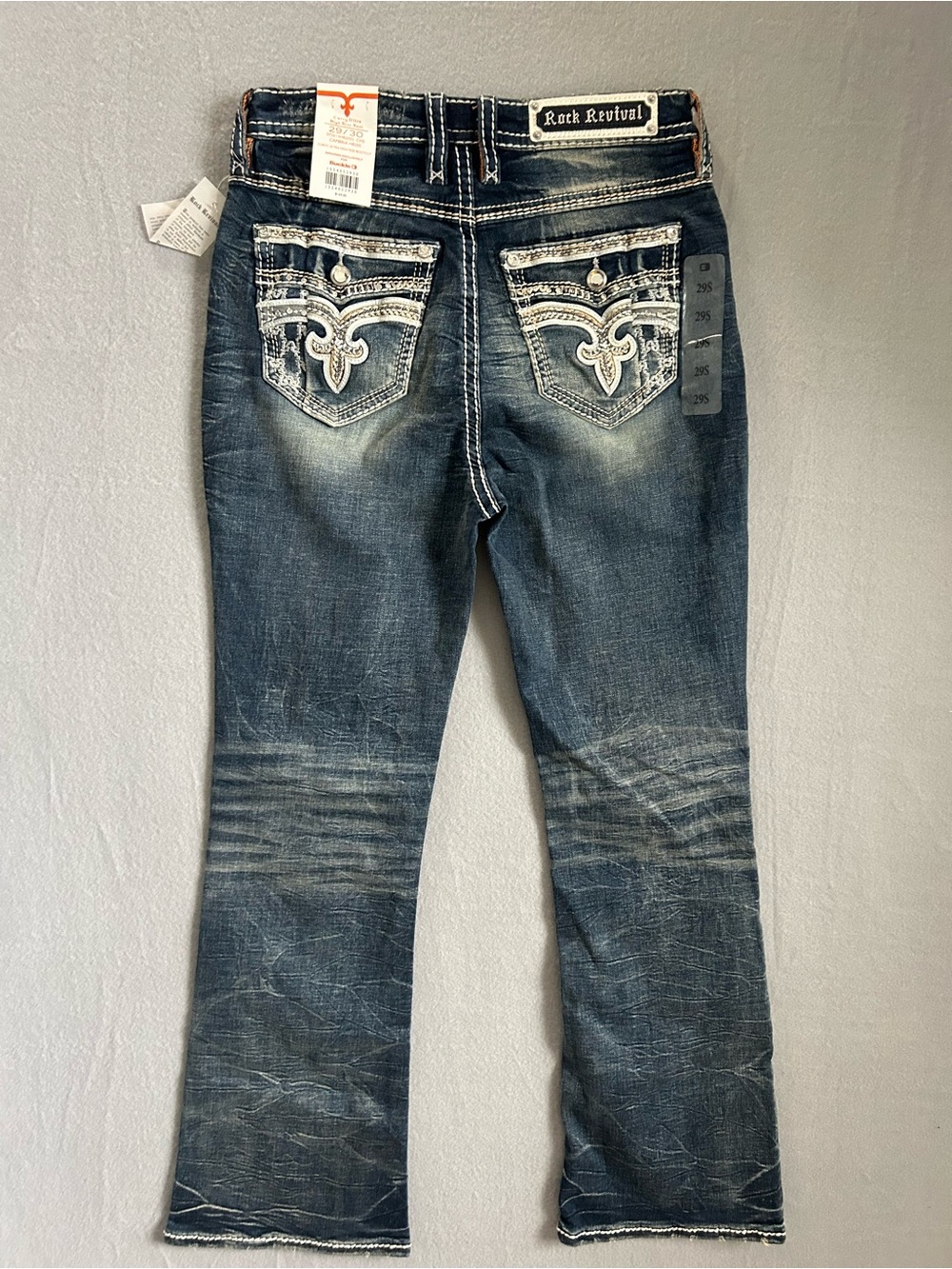 NWT Rock Revival CAMBRIA Curvy Ultra HR bootcut Rhinestone jeans womens 29x30
